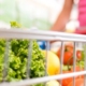 Cart with fruits and veggies