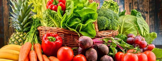 Fruits and veggies basket